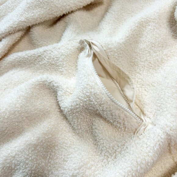 Free People FP Movement Was She Fuzzy Sherpa White Cream Hoodie Pullover Sz S - Picture 12 of 12